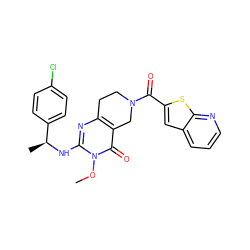 COn1c(N[C@@H](C)c2ccc(Cl)cc2)nc2c(c1=O)CN(C(=O)c1cc3cccnc3s1)CC2 ZINC000113829382