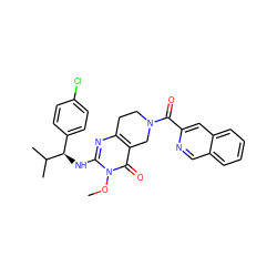 COn1c(N[C@H](c2ccc(Cl)cc2)C(C)C)nc2c(c1=O)CN(C(=O)c1cc3ccccc3cn1)CC2 ZINC000113827787