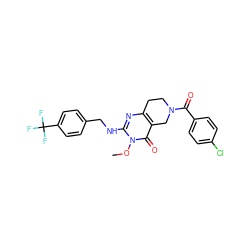 COn1c(NCc2ccc(C(F)(F)F)cc2)nc2c(c1=O)CN(C(=O)c1ccc(Cl)cc1)CC2 ZINC000113831154