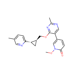 COn1cc(-c2cnc(C)nc2OC[C@H]2C[C@@H]2c2ccc(C)cn2)ccc1=O ZINC000209431178