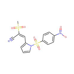 CS(=O)(=O)/C(C#N)=C/c1cccn1S(=O)(=O)c1ccc([N+](=O)[O-])cc1 ZINC000061944518