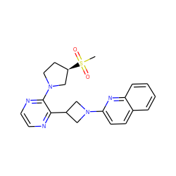 CS(=O)(=O)[C@@H]1CCN(c2nccnc2C2CN(c3ccc4ccccc4n3)C2)C1 ZINC000140194677