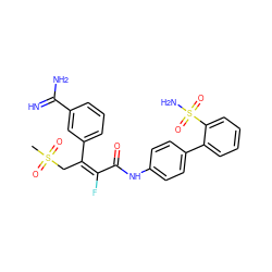 CS(=O)(=O)C/C(=C(\F)C(=O)Nc1ccc(-c2ccccc2S(N)(=O)=O)cc1)c1cccc(C(=N)N)c1 ZINC000029326042