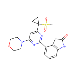 CS(=O)(=O)C1(c2cc(N3CCOCC3)nc(-c3cccc4c3CC(=O)N4)n2)CC1 ZINC000095585437