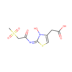 CS(=O)(=O)CC(=O)/N=c1/scc(CC(=O)O)n1O ZINC000040835031