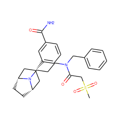 CS(=O)(=O)CC(=O)N(CCCN1[C@H]2CC[C@@H]1C[C@H](c1cccc(C(N)=O)c1)C2)Cc1ccccc1 ZINC000117290734