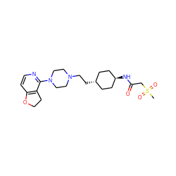 CS(=O)(=O)CC(=O)N[C@H]1CC[C@H](CCN2CCN(c3nccc4c3CCO4)CC2)CC1 ZINC000261191041