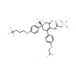 CS(=O)(=O)CC(=O)NC1=C(c2ccc(OCC(F)F)cc2)C[C@@](c2ccc(OCCCC(F)(F)F)cc2)(C(F)(F)F)NC1=O ZINC001772638792