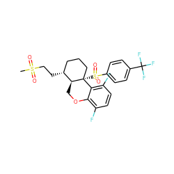 CS(=O)(=O)CC[C@@H]1CCC[C@@]2(S(=O)(=O)c3ccc(C(F)(F)F)cc3)c3c(F)ccc(F)c3OC[C@@H]12 ZINC000095594180