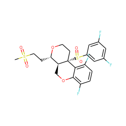 CS(=O)(=O)CC[C@@H]1OCC[C@@]2(S(=O)(=O)c3cc(F)cc(F)c3)c3c(F)ccc(F)c3OC[C@@H]12 ZINC000095595579