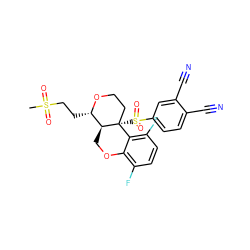 CS(=O)(=O)CC[C@@H]1OCC[C@@]2(S(=O)(=O)c3ccc(C#N)c(C#N)c3)c3c(F)ccc(F)c3OC[C@@H]12 ZINC000095597702