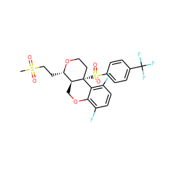 CS(=O)(=O)CC[C@@H]1OCC[C@@]2(S(=O)(=O)c3ccc(C(F)(F)F)cc3)c3c(F)ccc(F)c3OC[C@@H]12 ZINC000095596040