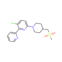 CS(=O)(=O)CC1CCN(c2ccc(Cl)c(-c3ccccn3)n2)CC1 ZINC000142053351