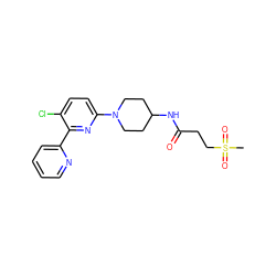 CS(=O)(=O)CCC(=O)NC1CCN(c2ccc(Cl)c(-c3ccccn3)n2)CC1 ZINC000146754007