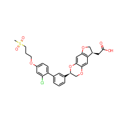 CS(=O)(=O)CCCOc1ccc(-c2cccc([C@@H]3COc4cc5c(cc4O3)OC[C@H]5CC(=O)O)c2)c(Cl)c1 ZINC000096269885