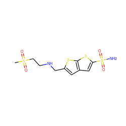 CS(=O)(=O)CCNCc1cc2cc(S(N)(=O)=O)sc2s1 ZINC000013822152