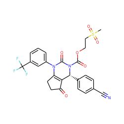 CS(=O)(=O)CCOC(=O)N1C(=O)N(c2cccc(C(F)(F)F)c2)C2=C(C(=O)CC2)[C@H]1c1ccc(C#N)cc1 ZINC001772592803