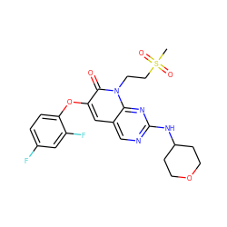 CS(=O)(=O)CCn1c(=O)c(Oc2ccc(F)cc2F)cc2cnc(NC3CCOCC3)nc21 ZINC000071316201