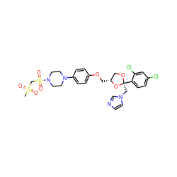 CS(=O)(=O)CS(=O)(=O)N1CCN(c2ccc(OC[C@@H]3CO[C@@](Cn4ccnc4)(c4ccc(Cl)cc4Cl)O3)cc2)CC1 ZINC000212354588