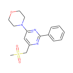 CS(=O)(=O)Cc1cc(N2CCOCC2)nc(-c2ccccc2)n1 ZINC000001388926