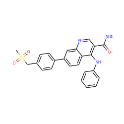 CS(=O)(=O)Cc1ccc(-c2ccc3c(Nc4ccccc4)c(C(N)=O)cnc3c2)cc1 ZINC000028960619