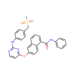 CS(=O)(=O)Cc1ccc(Nc2nccc(Oc3ccc4c(C(=O)Nc5ccccc5)cccc4c3)n2)cc1 ZINC000653801235