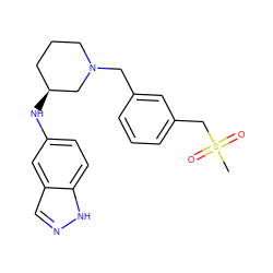 CS(=O)(=O)Cc1cccc(CN2CCC[C@H](Nc3ccc4[nH]ncc4c3)C2)c1 ZINC000113342561