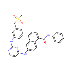 CS(=O)(=O)Cc1cccc(Nc2nccc(Nc3ccc4c(C(=O)Nc5ccccc5)cccc4c3)n2)c1 ZINC000653787984