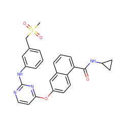 CS(=O)(=O)Cc1cccc(Nc2nccc(Oc3ccc4c(C(=O)NC5CC5)cccc4c3)n2)c1 ZINC000653780345