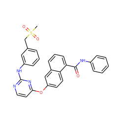 CS(=O)(=O)Cc1cccc(Nc2nccc(Oc3ccc4c(C(=O)Nc5ccccc5)cccc4c3)n2)c1 ZINC000653784972