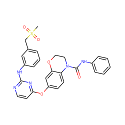 CS(=O)(=O)Cc1cccc(Nc2nccc(Oc3ccc4c(c3)OCCN4C(=O)Nc3ccccc3)n2)c1 ZINC000653788011