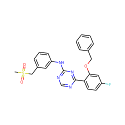 CS(=O)(=O)Cc1cccc(Nc2ncnc(-c3ccc(F)cc3OCc3ccccc3)n2)c1 ZINC000203540034