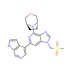 CS(=O)(=O)Cn1cnc2c(N3[C@H]4CC[C@H]3COC4)nc(-c3cncc4[nH]ccc34)cc21 ZINC000299826122