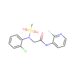 CS(=O)(=O)N(CC(=O)Nc1cccnc1F)c1ccccc1Cl ZINC000095558470