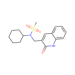 CS(=O)(=O)N(Cc1cc2ccccc2[nH]c1=O)C1CCCCC1 ZINC000008673162