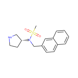 CS(=O)(=O)N(Cc1ccc2ccccc2c1)[C@@H]1CCNC1 ZINC000045245839