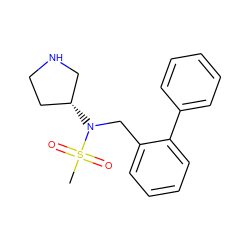 CS(=O)(=O)N(Cc1ccccc1-c1ccccc1)[C@@H]1CCNC1 ZINC000040916832