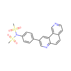 CS(=O)(=O)N(c1ccc(-c2cnc3ccc4ccncc4c3c2)cc1)S(C)(=O)=O ZINC000028957598