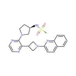 CS(=O)(=O)N[C@@H]1CCN(c2nccnc2C2CN(c3ccc4ccccc4n3)C2)C1 ZINC000139345278