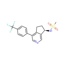 CS(=O)(=O)N[C@@H]1CCc2c(-c3ccc(C(F)(F)F)cc3)cncc21 ZINC000205709681