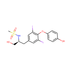 CS(=O)(=O)N[C@H](CO)Cc1cc(I)c(Oc2ccc(O)cc2)c(I)c1 ZINC000095601875