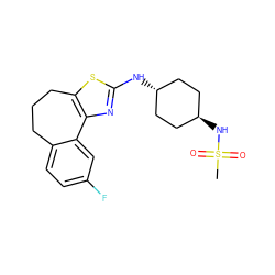 CS(=O)(=O)N[C@H]1CC[C@H](Nc2nc3c(s2)CCCc2ccc(F)cc2-3)CC1 ZINC000254134679