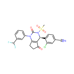 CS(=O)(=O)N1C(=O)N(c2cccc(C(F)F)c2)C2=C(C(=O)CC2)[C@@H]1c1ccc(C#N)cc1Cl ZINC001772628183