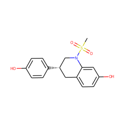 CS(=O)(=O)N1C[C@@H](c2ccc(O)cc2)Cc2ccc(O)cc21 ZINC000028865935