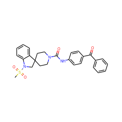 CS(=O)(=O)N1CC2(CCN(C(=O)Nc3ccc(C(=O)c4ccccc4)cc3)CC2)c2ccccc21 ZINC000045299173