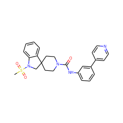 CS(=O)(=O)N1CC2(CCN(C(=O)Nc3cccc(-c4ccncc4)c3)CC2)c2ccccc21 ZINC000045498820