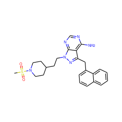 CS(=O)(=O)N1CCC(CCn2nc(Cc3cccc4ccccc34)c3c(N)ncnc32)CC1 ZINC000071295999