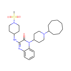 CS(=O)(=O)N1CCC(Nc2nc3ccccc3n(C3CCN(C4CCCCCCC4)CC3)c2=O)CC1 ZINC000114764971