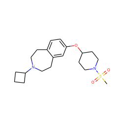 CS(=O)(=O)N1CCC(Oc2ccc3c(c2)CCN(C2CCC2)CC3)CC1 ZINC000038424577