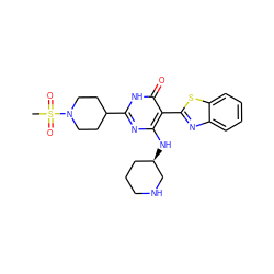 CS(=O)(=O)N1CCC(c2nc(N[C@@H]3CCCNC3)c(-c3nc4ccccc4s3)c(=O)[nH]2)CC1 ZINC001772606613